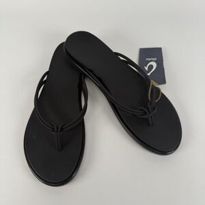 NEW OluKai 'Aka Women's Sandals Slippers Flip-Flops BLACK Size 11 20509-4040
